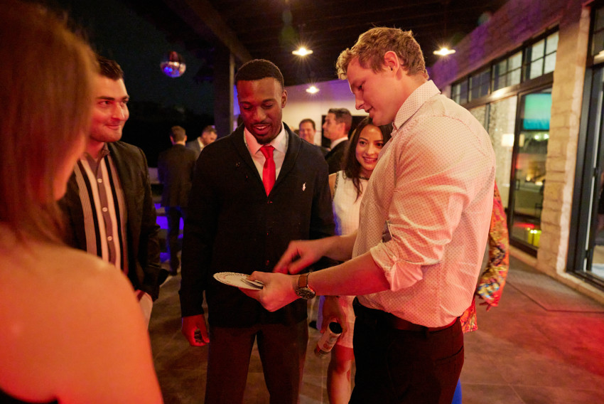 James Kenyon performing close-up magic